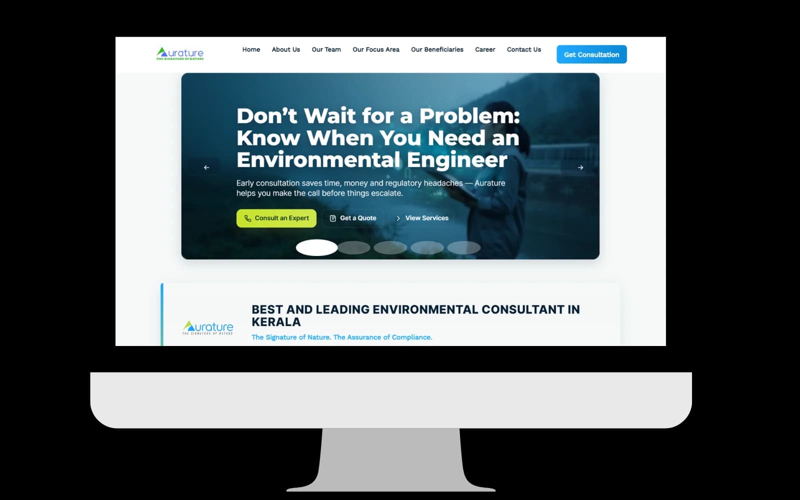 Aurature environmental consultancy website
