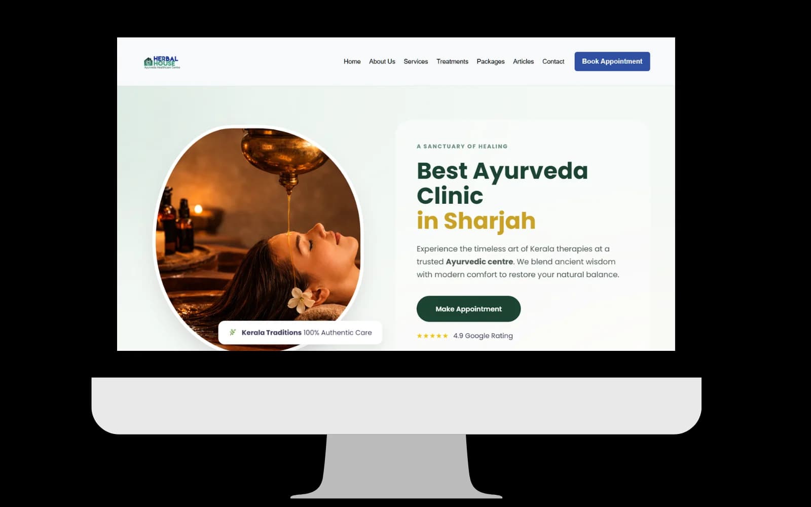 Herbal House Ayurveda website