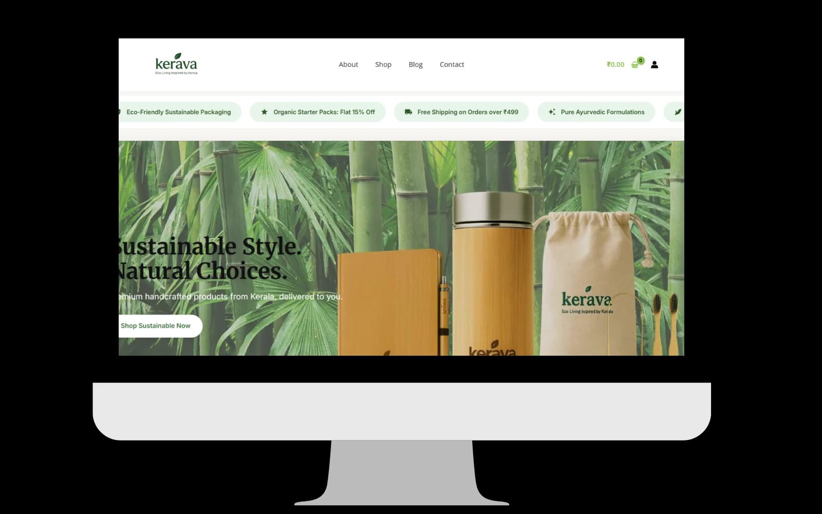 Kerava eco-friendly e-commerce website